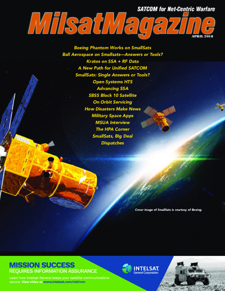 April 2018 – Warfighter Comms, C&C, Program Management + Strategic Planning, SmallSats