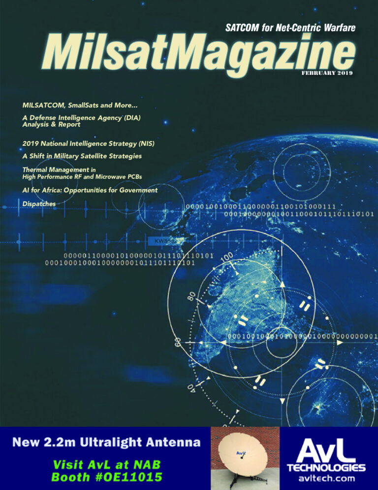 February 2019 - SmallSats, MILSATCOM Technologies and more...